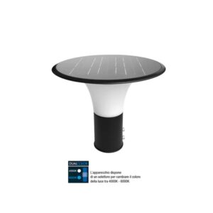Lampione Solare Testa Palo 15w Dualcolor 1900 Lumen Marzia Palo 60